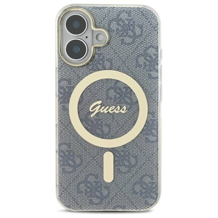 Original Case IPHONE 16 Guess Hardcase IML 4G MagSafe (GUHMP16SH4STB) blue