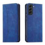 Magnet Fancy Case für Samsung Galaxy S23 Ultra Cover mit Flip Wallet Stand Blau