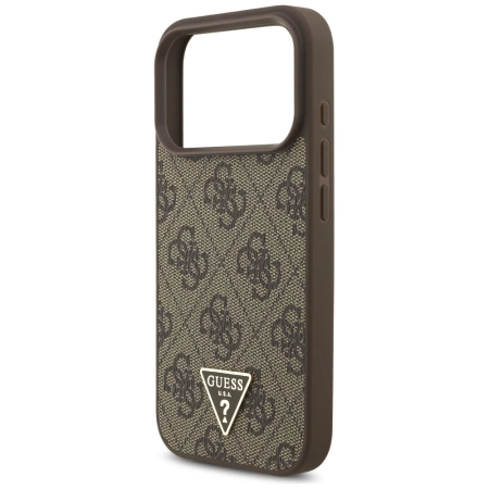 Guess 4G Strap Triangle Logo MagSafe Hülle für iPhone 17 Pro - Braun