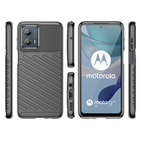 Thunder Case Hülle für Motorola Moto G53 Silikon Armor Case schwarz