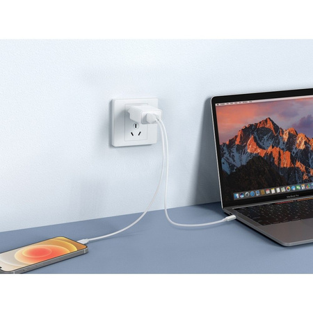 VEGER ładowarka sieciowa USB A + Typ C PD QC3.0 3A 30W VLS302U biała