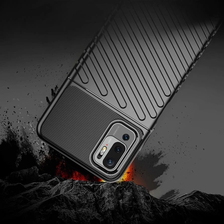 Thunder Case Flexible Tough Rugged Cover TPU Case for Xiaomi Redmi Note 10 5G / Poco M3 Pro black