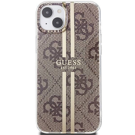 Oryginalne Etui GUESS Hardcase GUHCP15MH4PSEGW do iPhone 15 Plus (4G Gold Stripe / brązowy)