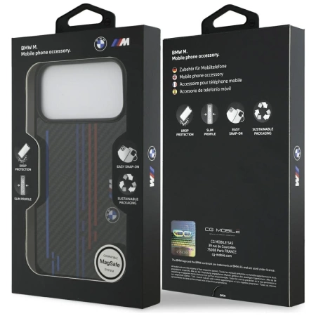 BMW M Kevlar Lines &amp; Logo MagSafe Case for iPhone 17 Pro Max - Black