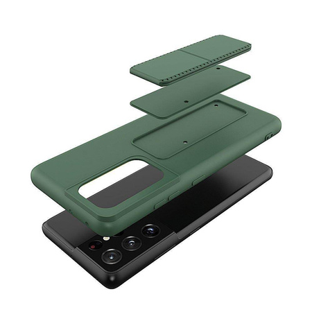 Wozinsky Kickstand Case elastyczne silikonowe etui z podstawką Samsung Galaxy S21 Ultra 5G różowy