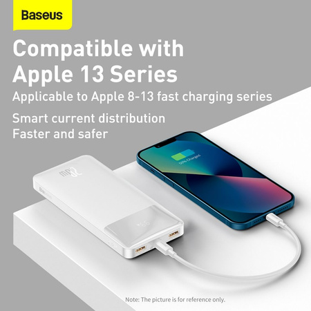 Powerbank Baseus Bipow 10000mAh, 2xUSB, USB-C, 20W (biały)
