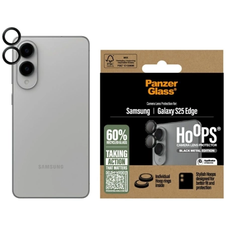 PanzerGlass Hoops Lens Protector Tempered Glass für Samsung Galaxy S25 Edge - Schwarz