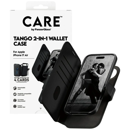 Etui CARE by PanzerGlass Feature Tango 2w1 Wallet Case MagSafe na iPhone Air - czarne