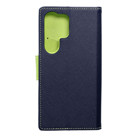 Kabura Fancy Book do SAMSUNG S24 ULTRA granatowy / limonkowy