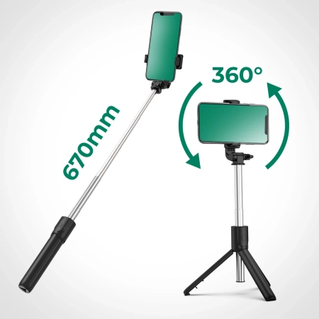 Selfie stick WRY1S teleskopowy tripod 0.7m na telefon - czarny