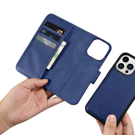 iCarer Wallet Case 2in1 iPhone 14 Pro Flip Leather Cover Anti-RFID blue (WMI14220726-BU)