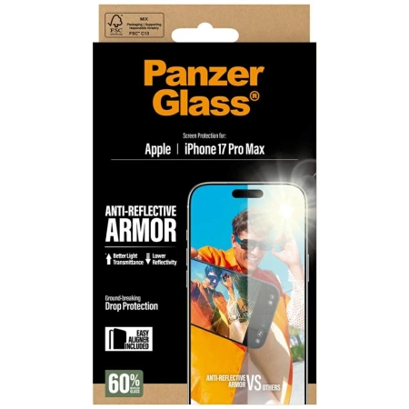 Szkło hartowane PanzerGlass Armor Anti-Reflective EasyAligner na iPhone 17 Pro Max