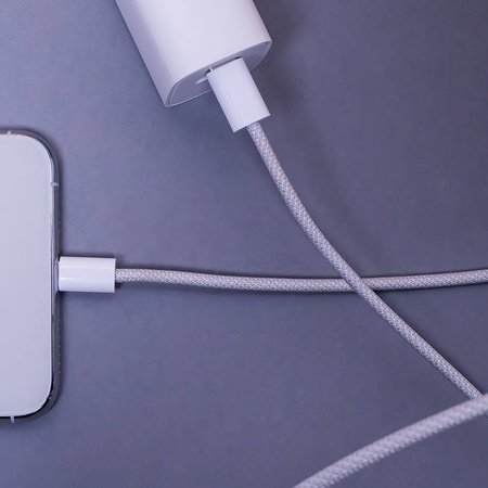 Maxlife kabel MXUC-06 USB-C - USB-C 1,0 m 20W szary nylonowy