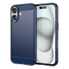 Carbon Case Silikonhülle für iPhone 16 - Blau