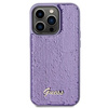 Guess Pailletten-Schriftzug-Metallgehäuse für iPhone 15 Pro – Lila