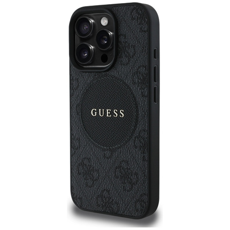 Oryginalne Etui IPHONE 16 PRO Guess 4G Circle Classic Logo MagSafe czarne