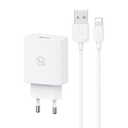 USAMS Lad. network. QC3.0 18W Lightning2.1A 1m Fast Charging white/white SC series (CC083)