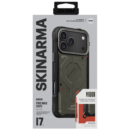 Etui Skinarma Vigor MagSafe do iPhone 17 Pro Max zielony