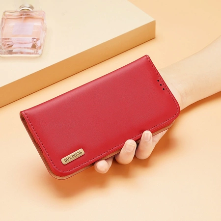 Dux Ducis Hivo echt Leder booktype case schutzhülle aufklappbare hülle für iPhone 14 Pro braun
