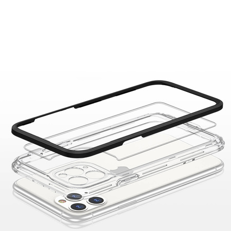 Clear 3in1 etui do iPhone 11 Pro Max żelowy pokrowiec z ramką czarny