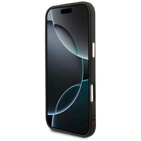 Guess Nakładka Magsafe 4G PU Leather Case With Triangle Logo And Gold Metal Camera Frame Do iPhone 17 Air Brązowa