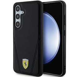 Oryginalne Etui FERRARI hardcase Hot Stamp V Lines MagSafe FEHMS24SP3BAK do Samsung Galaxy S24 Czarny
