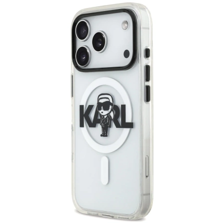 Etui Karl Lagerfeld IML Karl Sketch Logo MagSafe do iPhone 17 Pro - przezroczyste