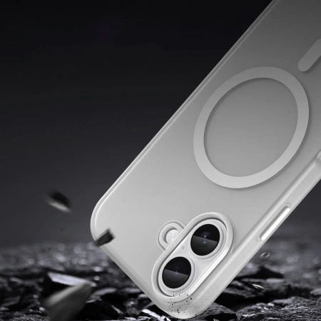 Etui Magnetic Abrasive na iPhone 17 kompatybilne z MagSafe - matowe białe