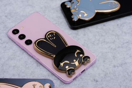 Stojak na telefon KRÓLICZEK - naklejany - czarny