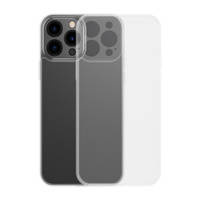 Baseus Frosted Glass Case etui pokrowiec do iPhone 13 Pro Max sztywna obudowa z żelową ramką przezroczysty (ARWS000802)