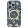 Original Handyhülle IPHONE 16 PRO Guess Hardcase IML Peony On 4G Background MagSafe (GUHMP16LH4PYEEB) blau