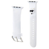 Armband für APPLE WATCH 4 / 5 / 6 / 7 / 8 / SE / ULTRA (42 / 44 / 45 / 49 MM) Karl Lagerfeld Strap 3D Rubber Choupette Head (KLAWLSLCNH) weiß