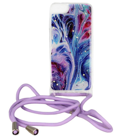 Etui SAMSUNG GALAXY A02S Rope Sznurek Glitter Case niebieskie