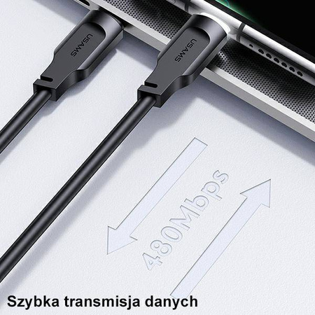 USAMS Kabel USB-C na USB-C PD Fast Charging 1,2m 100W Lithe Series biały/white SJ567USB02 (US-SJ567)