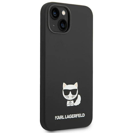 Oryginalne Etui IPHONE 14 PLUS Karl Lagerfeld Hardcase Silicone Choupette Body (KLHCP14MSLCTBK) czarne