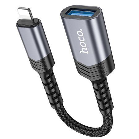 HOCO adapter iPhone Lightning 8-pin (męski) do USB (żeński) 3.0 UA24 czarna