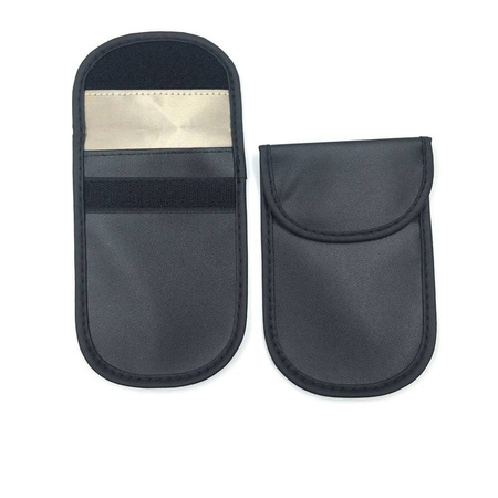 Etui antykradzieżowe na klucze samochodowe blokujące fale radiowe Faraday Box klatka Faradaya 14 cm z 10 cm czarny