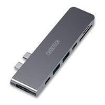 Choetech stacja dokująca do Apple MacBook Pro adapter HUB USB Typ C 7w2 100W PD szary (HUB-M14)