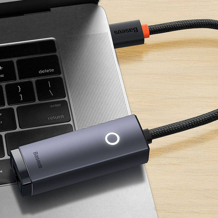 Externer USB-A-Netzwerkadapter der Baseus Lite-Serie – RJ-45 1 Gbit/s (1000 Mbit/s) grau (WKQX000113)