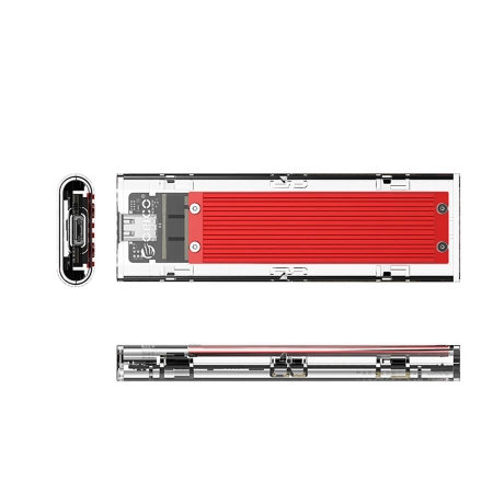 Kieszeń dyskowa M.2 NVME na USB-C 10Gbps - czerwona