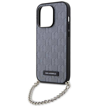 Karl Lagerfeld KLHCP14LSACKLHPG iPhone 14 Pro 6,1&quot; Silber/Silber Hardcase Saffiano Monogram Chain
