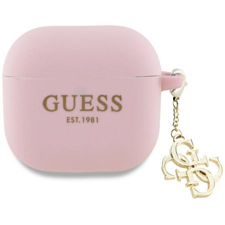 Original Handyhülle APPLE AIRPODS 4 Guess 4G Charm Collection (GUA4LECG4P) rosa