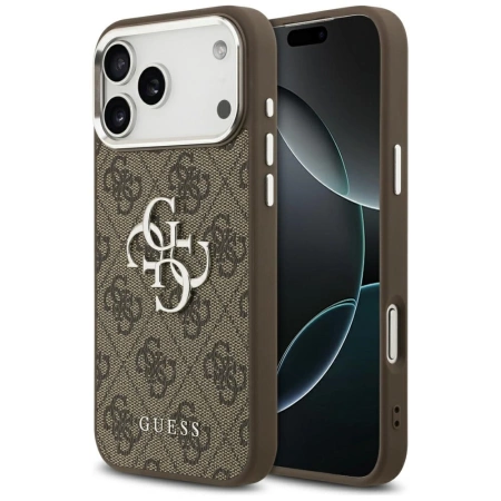 Guess 4G Big 4G Classic Logo Case for iPhone 17 Pro Max Brown - Silver