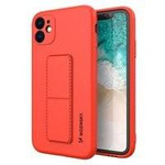 Wozinsky Kickstand Case elastyczne silikonowe etui z podstawką Samsung Galaxy A22 5G czerwony