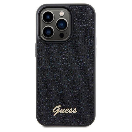 Guess nakładka do iPhone 14 Pro 6,1" GUHCP14LPMSDGSK HC PU DISCO SCRIPT METAL czarna