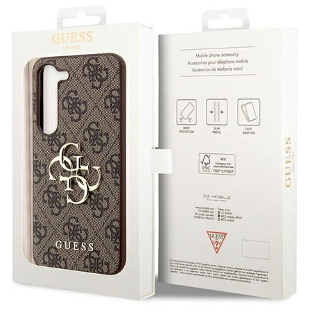 Guess 4G Big Metal Logo - Etui Samsung Galaxy S23 (brązowy)