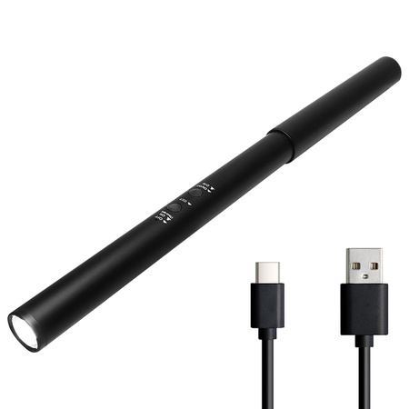 Svensson Lampka biurkowa/latarka 2w1 AMSTERDAM magnetyczna odpinana 8W czarna