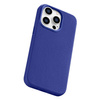 iCarer Litchi Premium Leather Case skórzane etui iPhone 14 Pro Max magnetyczne z MagSafe ciemnoniebieski (WMI14220712-DB)