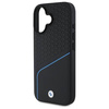 Original Case IPHONE 16 BMW Hardcase Signature Leather Textured & Line MagSafe (BMHMP16S23RDCLK) black