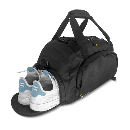 Wozinsky torba sportowa plecak bagaż podręczny torba 40x20x25 cm do samolotu czarny (WSB-B01)
